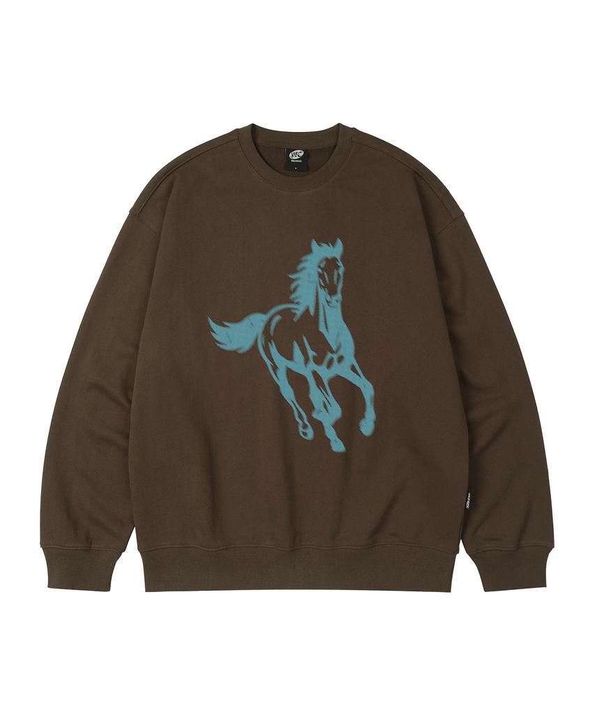 WILDROCK Running Horse Oversized Sweatshirt_9 Col (B Type)