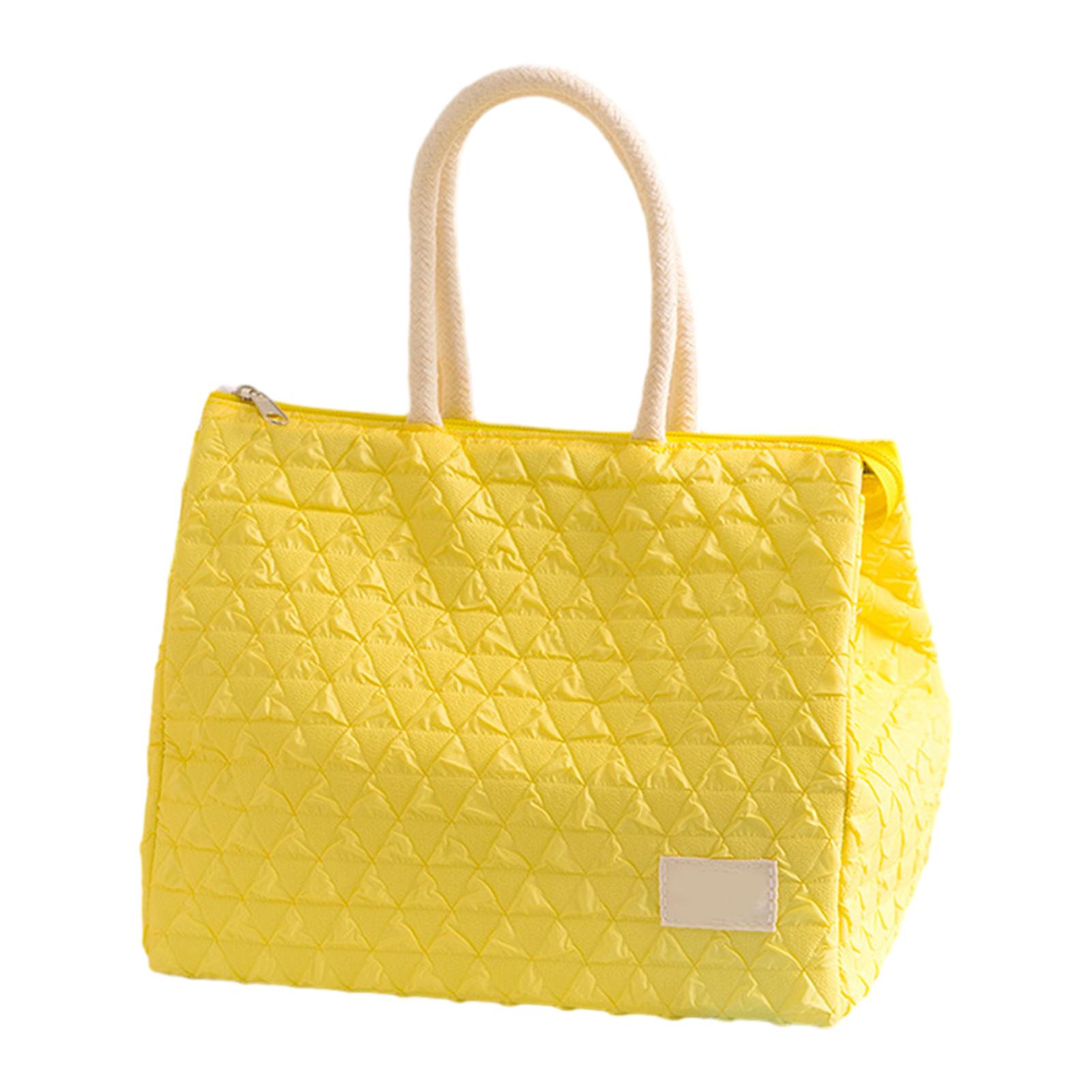 

Solid-Color Plaid Pattern Insulation Bags Portable Waterproof Insulation Box For Camping Travel жёлтый