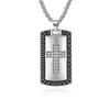 Retro Full Diamond Stainless Steel Cross Pendant Men's Niche Personality High Quality Wear Necklace Jewelry
