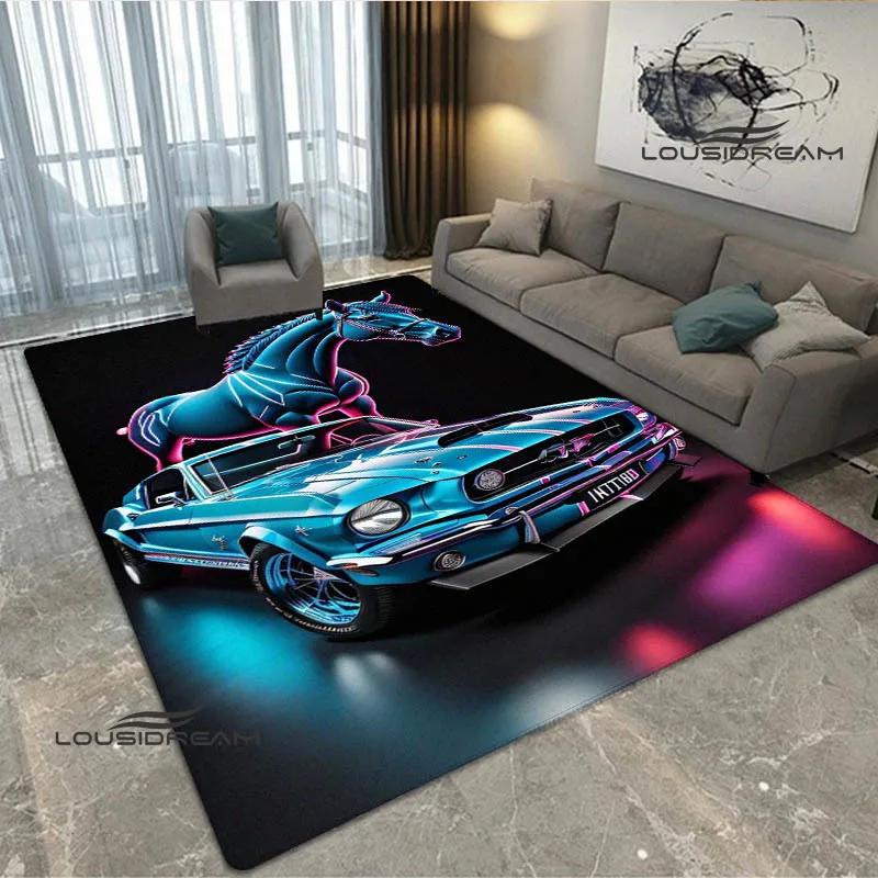 3D M-Mustang car logo printed carpet kitchen mats Non -slip carpet outdoor carpets area rug bedroom decor birthday gift
