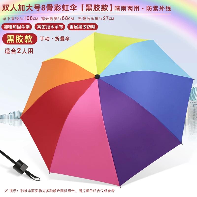 Black Rubber Female Student Foldable Automatic Sunshade Large Umbrella