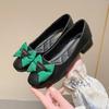 22 spring new round head foot thick bottom fashion casual large size shallow mouth bow