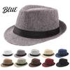 Cappello Uomo Fedora Ampia Tesa Protezione Solare Monocolore Cappellino Maschile Panama Boater