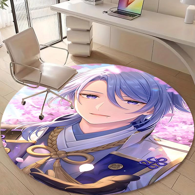 1pc Genshin Impact1 Design Printed Area Round Carpet for Bedroom Living Room Home Decor Rugs Mat Non Slip Mat Rug for Bedside