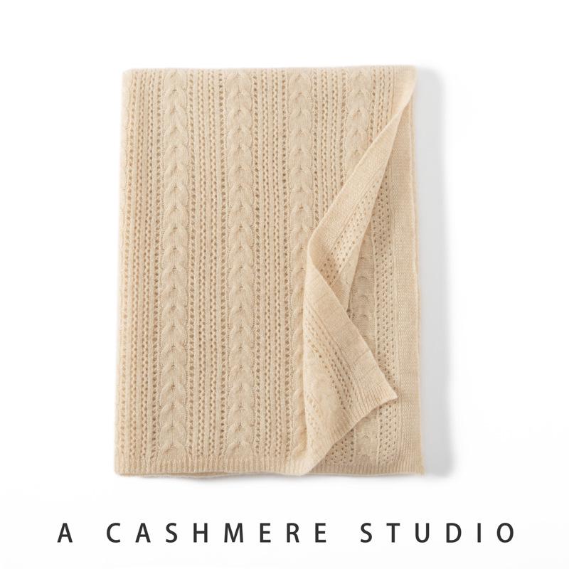 Women's Retro Cashmere Scarf - Autumn/Winter Knitted Shawl for Warmth and Style