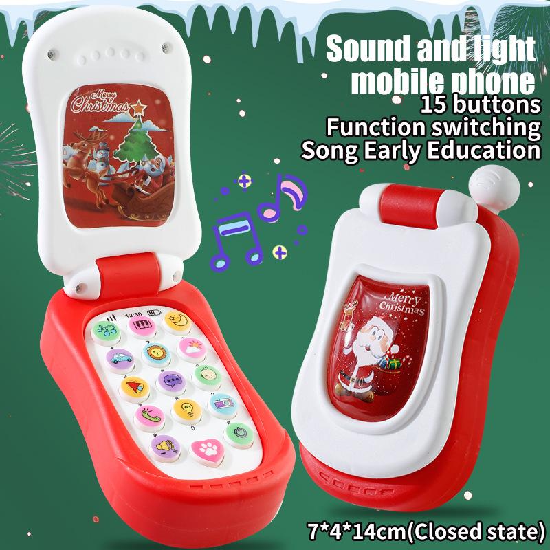Cartoon Simulation Flip Phone Educational Music Phone Toy Toddler Education Early Voices Toys For Children'S Day Gifts