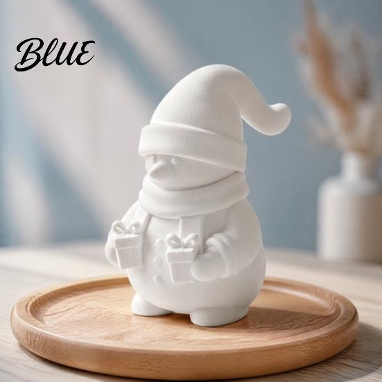 DIY Blank White Decorations 3D Printed Snowman Figurine Holding Gift Boxes Paintable Christmas Ornaments Ornament Cute Winter Desktop Decor,
