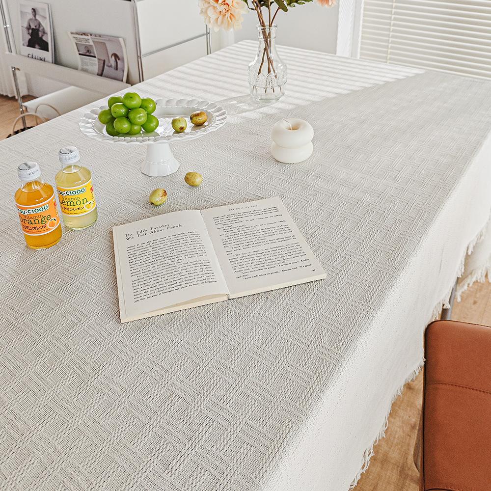 Cream French Lace Tablecloth Coffee Table Cover Cloth High-End Living Room Square Tablecloth Table Cloth Table Cloth Tablecloth