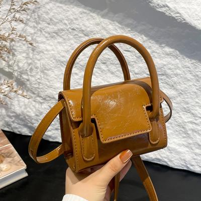 Τσάντα Δημοφιλής Τσάντα Ώμου Messenger Ρετρό Μίνι Φορητή Μικρή Τσάντα Γυναικεία Μονόχρωμη Υφή Μικρή Τετράγωνη Τσάντα