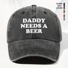 Unisex Papa braucht ein Bier Aufdruck Vintage Gewaschene Baseballkappe Verstellbar Leichtgewicht Trucker-Kappe Geeignet für Outdoor-Freizeit