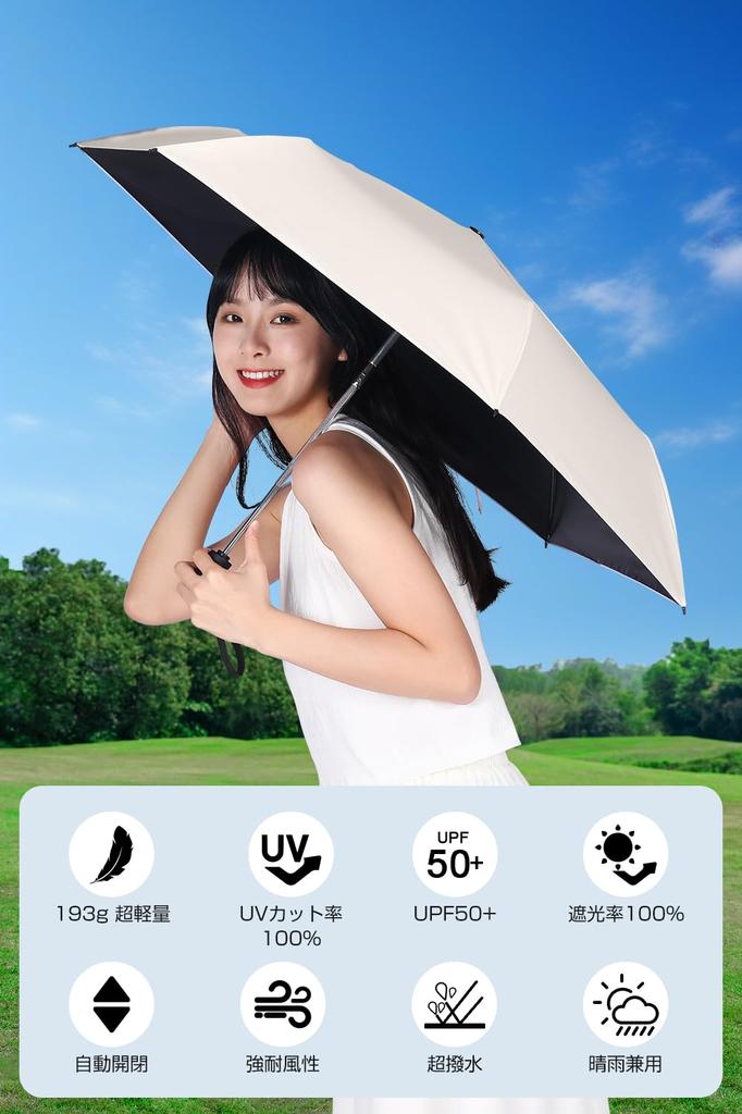 Automatic Opening and UV Complete Folding Parasol and Rain for Both Sunny and Rainy Prevents Protects Against UV Rays and Heat Protects Heat Windproof