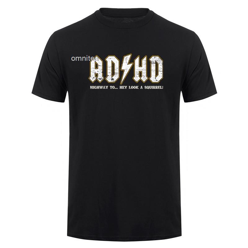 ADHD Grappig Hé Kijk Een Eekhoorn ADHD T-shirt Korte Mouw Verjaardagscadeaus Zomerstijl T-shirt Unisex Kleding HJ050