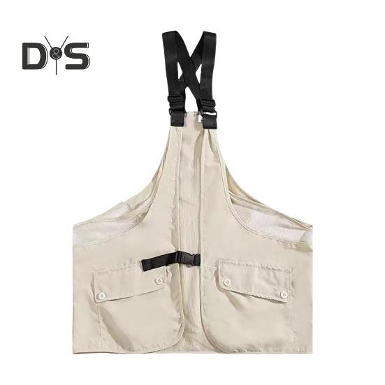 

Летний жилет унисекс с регулируемыми лямками, дизайн с несколькими большими карманами, нагрудная сумка в стиле хип-хоп, большая вместительная сумка для хранения, жилет, нагрудная сумка, уличная одежда 2XL хаки