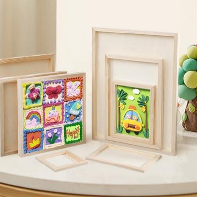Wooden Picture Frame Multi Size Art Puzzle Holder Wooden Photo Holder  Children's Handcraft
