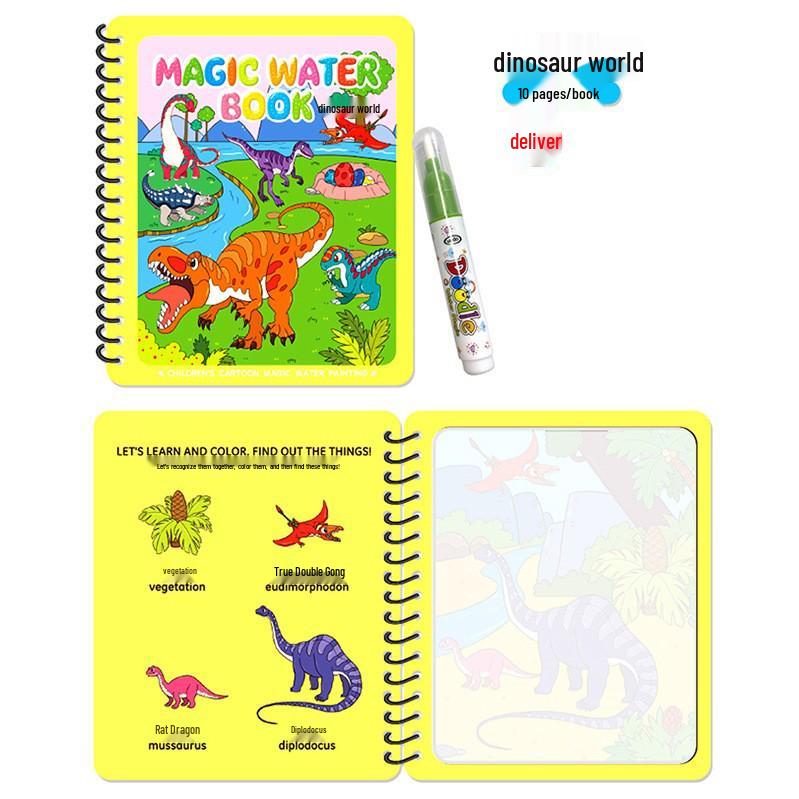 Children's Magic Water Painting Book: Reusable Color Doodle Album with Clear Water Pen for Kindergarten