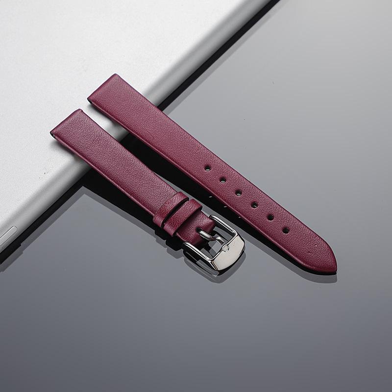Ultra-Thin Soft Matte Unisex Cowhide Watch Strap with Medium-Luster Microfiber and Flat Grain