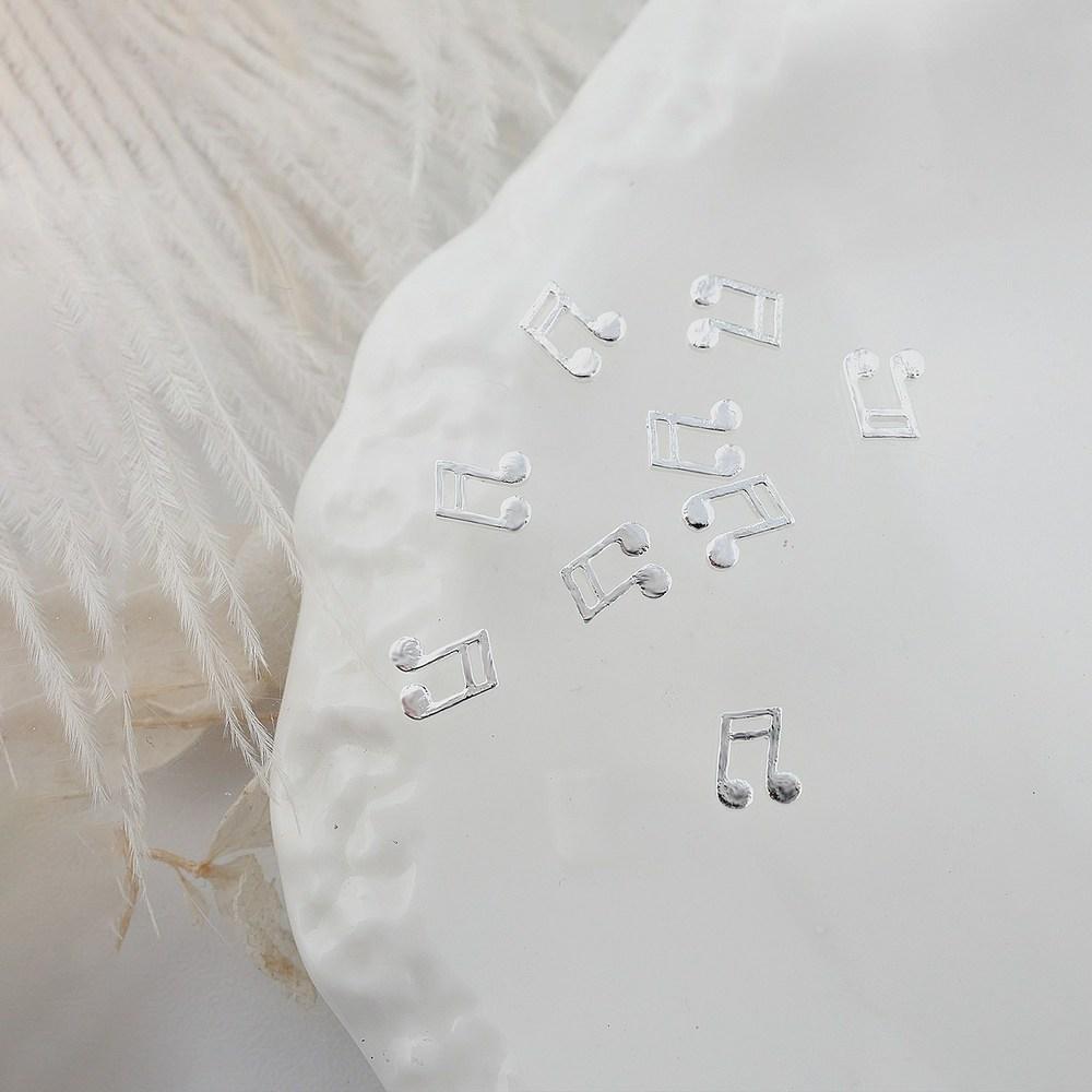 Musical Note Score 2 Nail Parts #156 Gold #157 Silver 5.5x7.5mm 10 pcs Select One #157 Silver 10 pcs