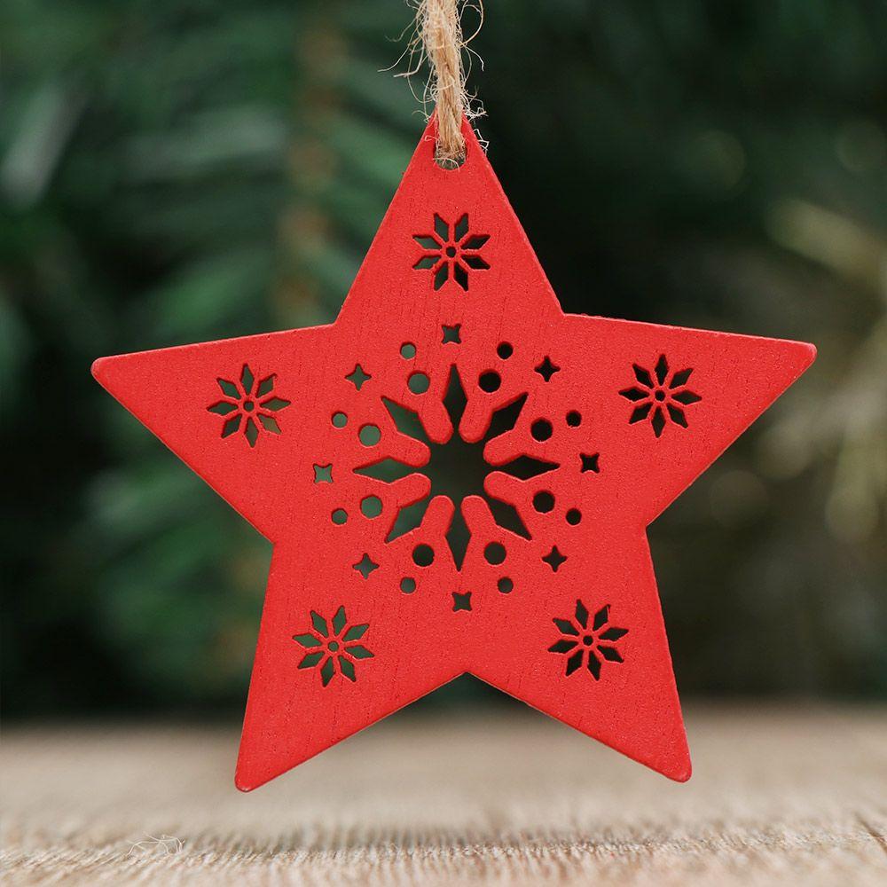 DIY Gifts Drop Pendant Christmas Tree Decoration Santa/Elk/Angel Wooden Ornaments Xmas Hanging