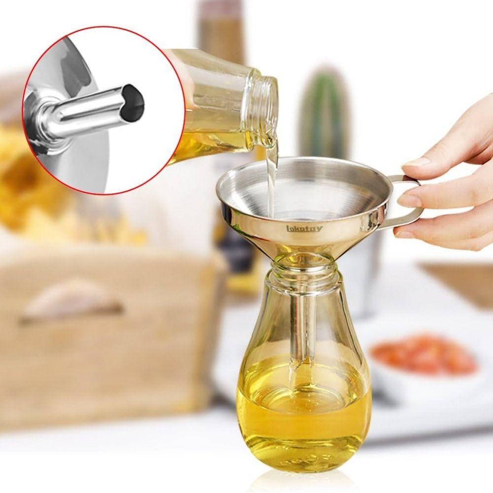 Wide Mouth Stainless Steel Funnels Detachable Strainer Funnel for Filling Small Bottles Oil