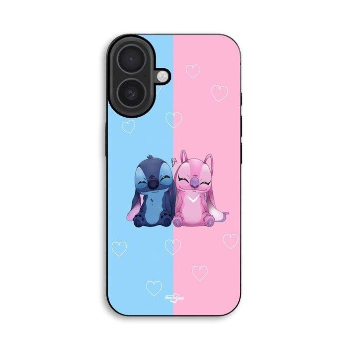 Hülle Für iPhone 18 Stitch Angel süß blau rosa Maniacase schwarz
