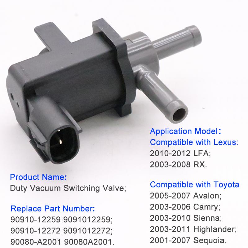 Vapor Canister Purge/Duty Vacuum Switching Valve 90910-12259 9091012259 for Toyota Sienna Highlander Sequoia Lexus LFA RX