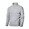Men's Half Zip Mock Neck Sweatshirt Light Gray Long Sleeve Pullover