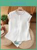 Cotton Embroidered Sleeveless Blouse For Summer Casual Women