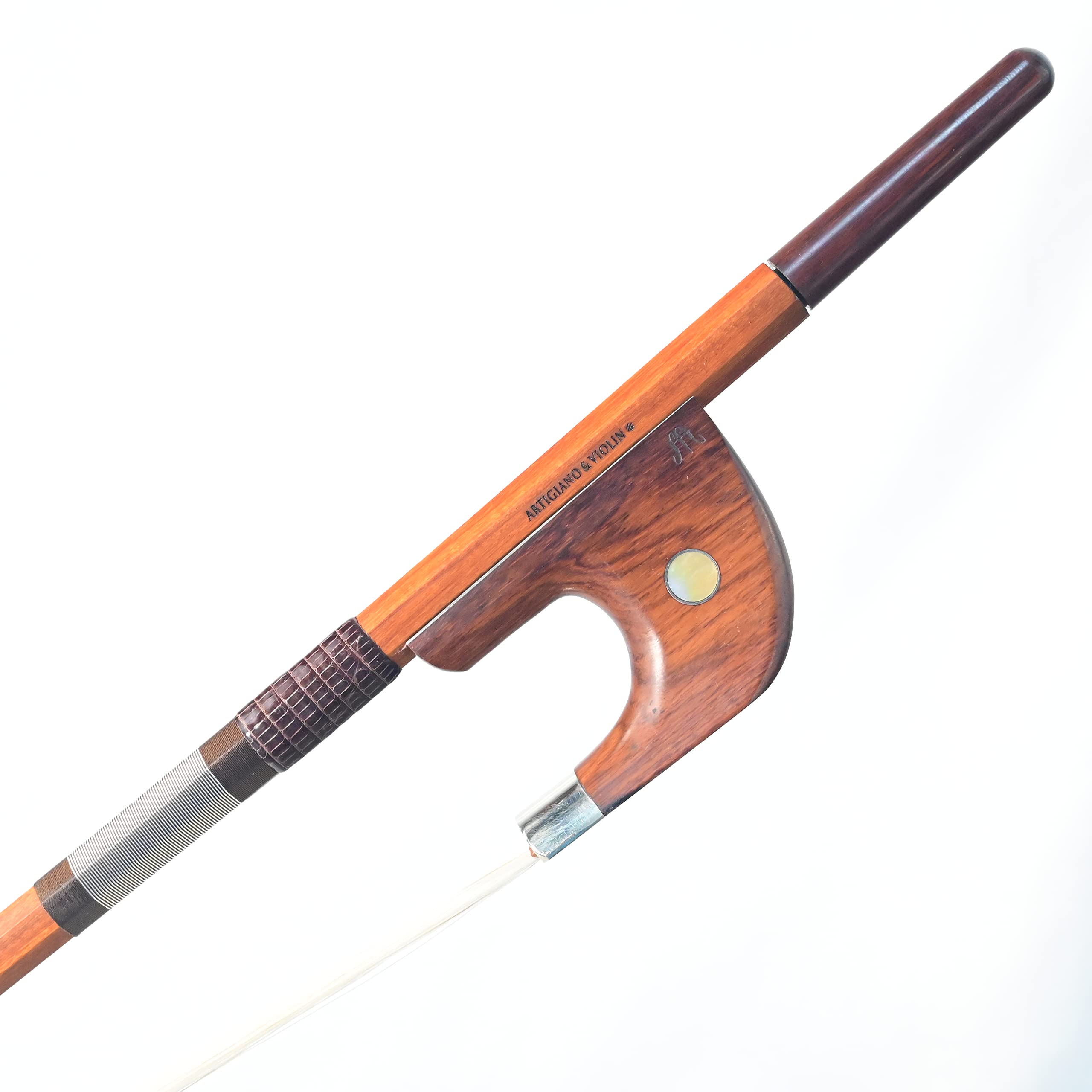 

Смычок для контрабаса Fernanbuco Snake Wood Frog, квадратный смычок в немецком стиле ARTIGIANO&VIOLIN AT-104 коричневый