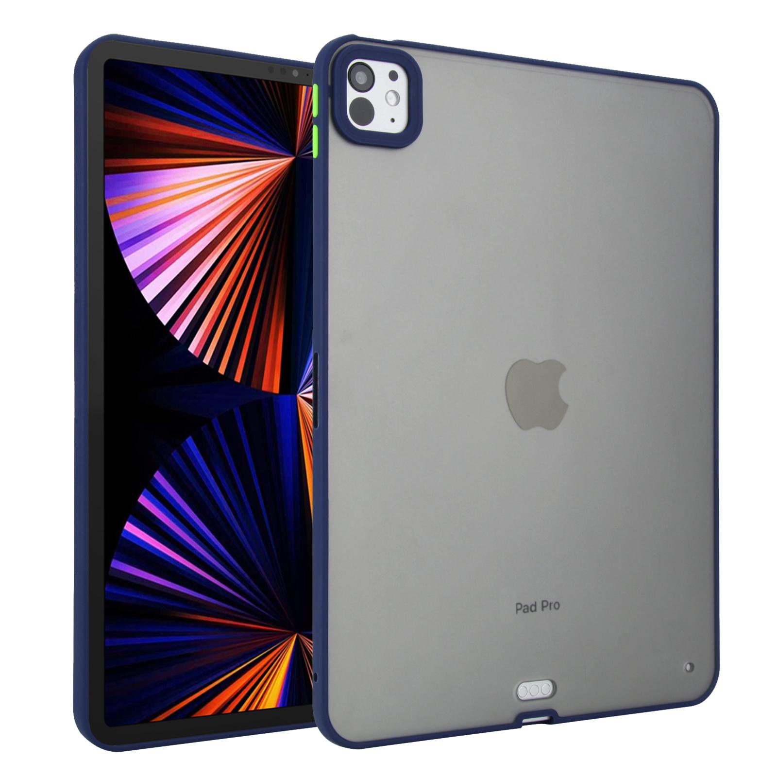 

Для iPad Про 11 (2024) Чехол Кожа на ощупь Матовый Акриловый ТПУ Ударопрочный Чехол для планшета Dark Blue