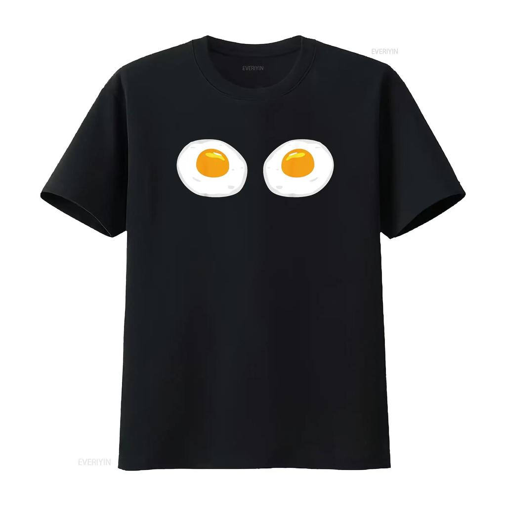 Fried Eggs Funny Bikini Costume Sunny Side Up Egg Brassiere T Shirt Vintage Washed Casual Comfortable Stretched Graphic Homme