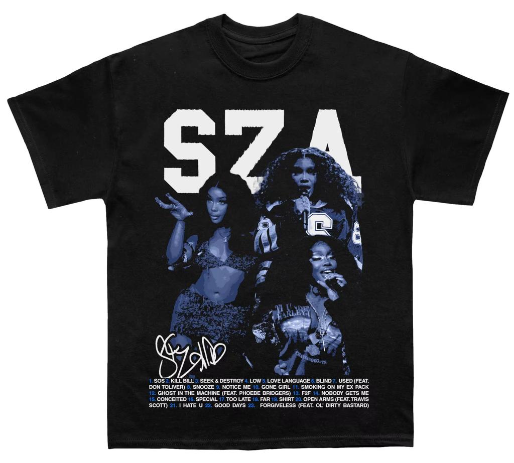 Sza Lana Album Tričko Pánské a Dámské Bavlněná Trička Retro Hip Hop Sza Tričko Unisex Krátký Rukáv Streetwear Y2k Topy Pánské Oblečení