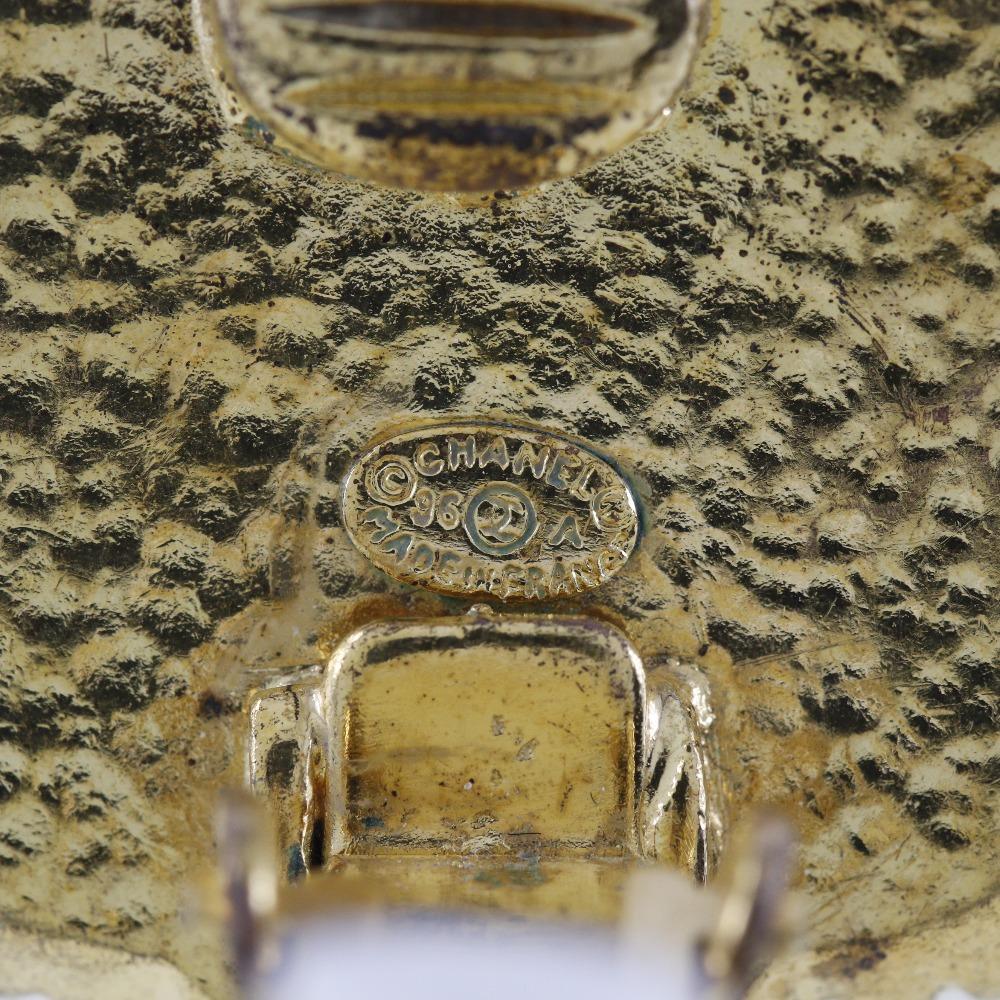 Chanel Earring Vintage Plated Gold Flour 17.4g Women Used