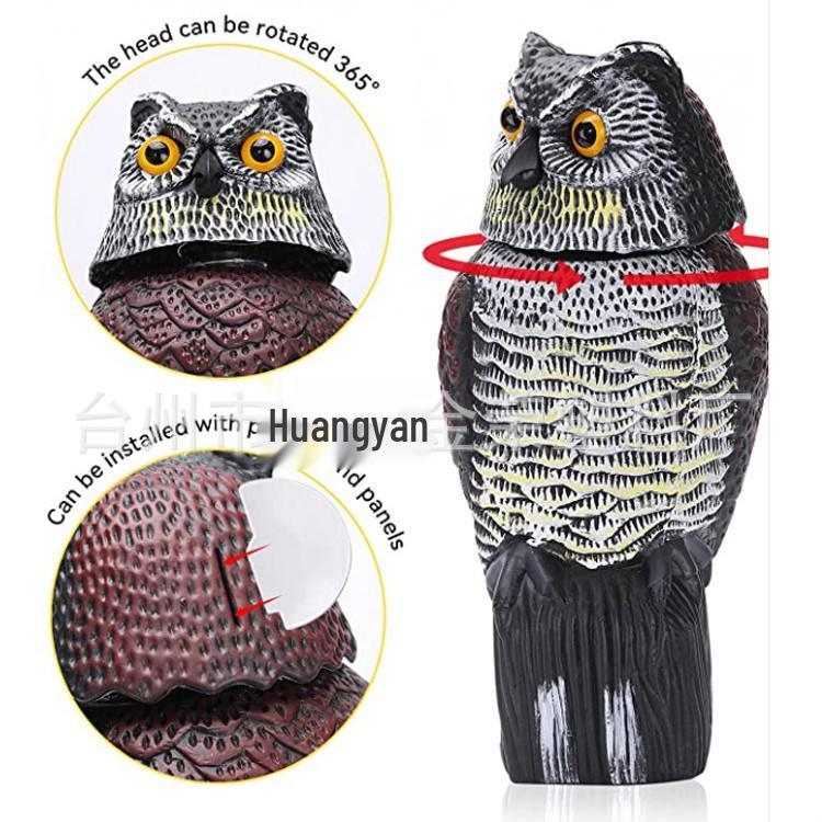 Cross-Border Owl: Outdoor Bird-Scaring, Rodent-Repelling Resin Ornament with Head Movement