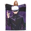 Gojo Satoru Knitted Blanket Anime Jujutsu Kaisen Flannel Throw Blanket Summer Air Conditioning Personalised Soft Warm Bedspreads