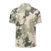 Men's Tactical Polo Shirt Loose Fit Breathable Outdoor Quick Dry Short Sleeve Camouflage Print Collar Shirt with Hook and Loop Patch Area