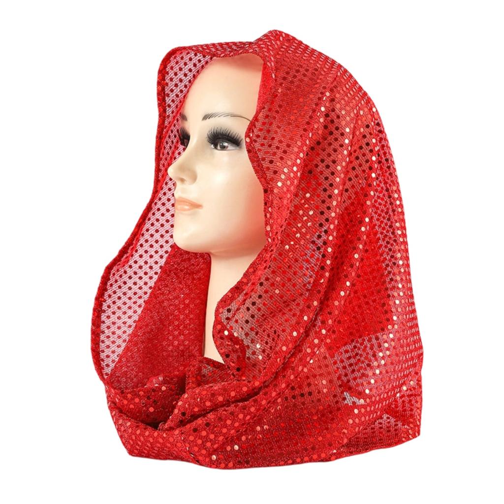 Women's Sequin Hooded Headscarf Head Wraps Fashion Skullies for Party Daily Wear