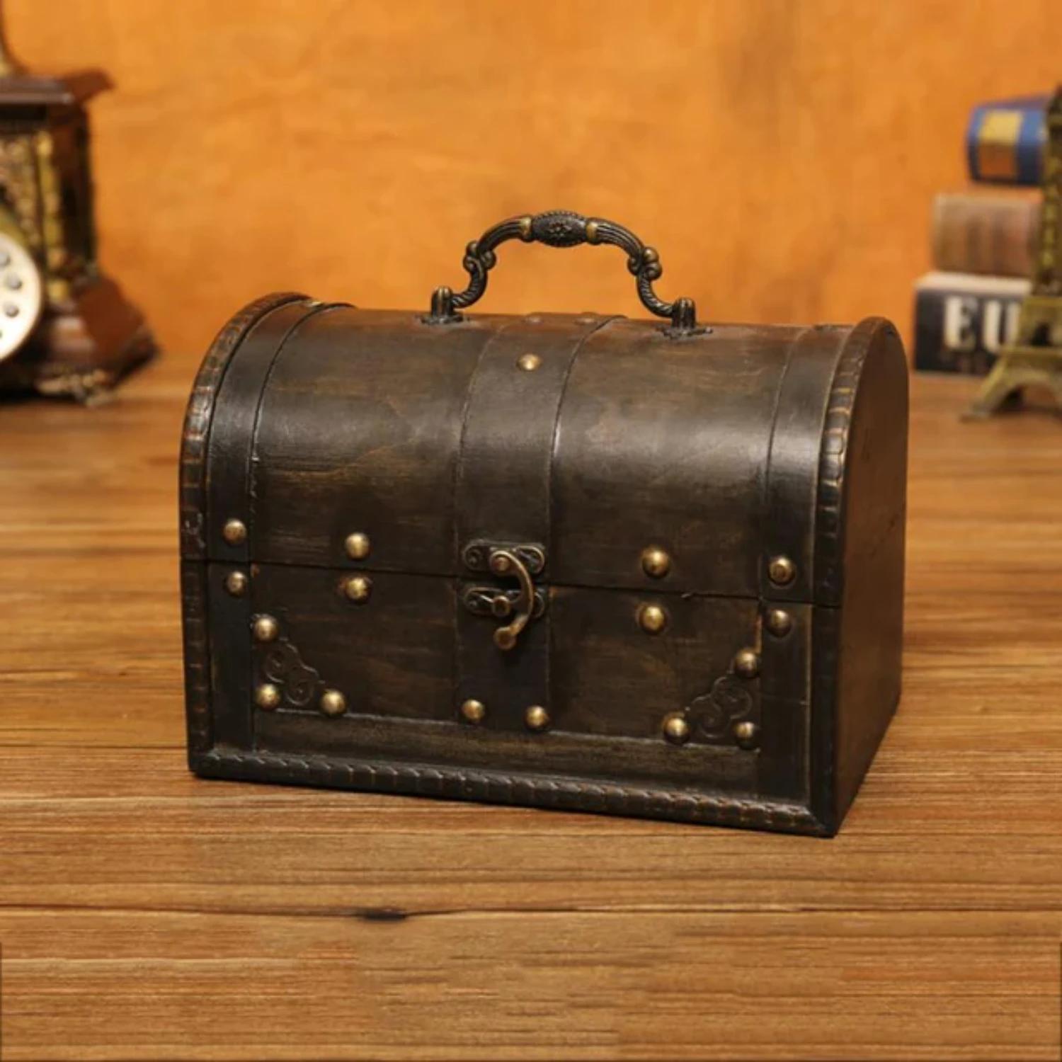 

Retro Piggy Bank With Lock/No Lock Wooden Storage Change Savings Box For Coins Cash Multifunction Treasure Safe Money Gift