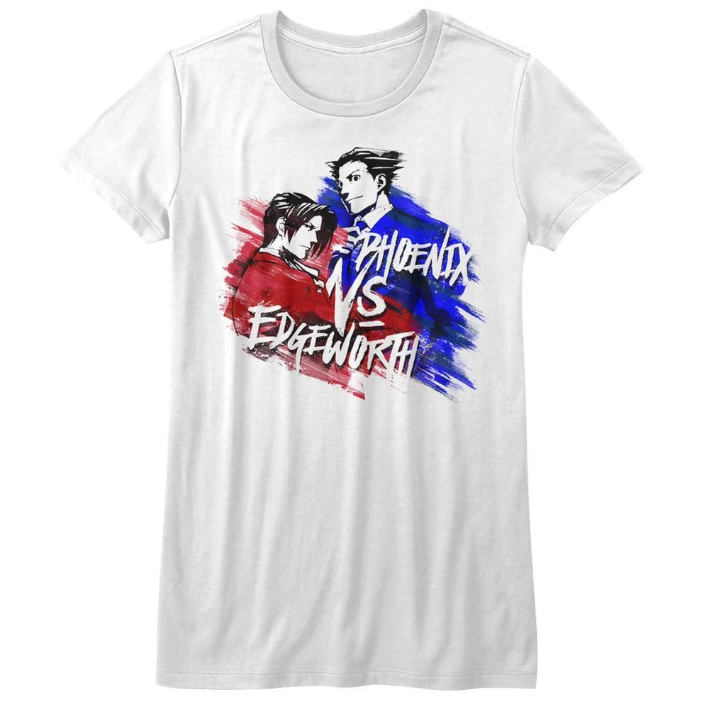 Ace Attorney Phoenix VS Edgeworth Gaming Juniors White Tee Shirt Unisex T-Shirt S
