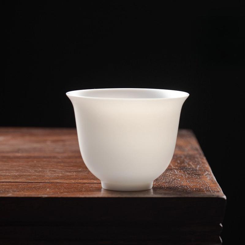 Ultra-thin Tire Plain-fired Suet Jade Porcelain Master Cup, Fragrant Cup, National Style Simple Ceramic High-end Single Cup