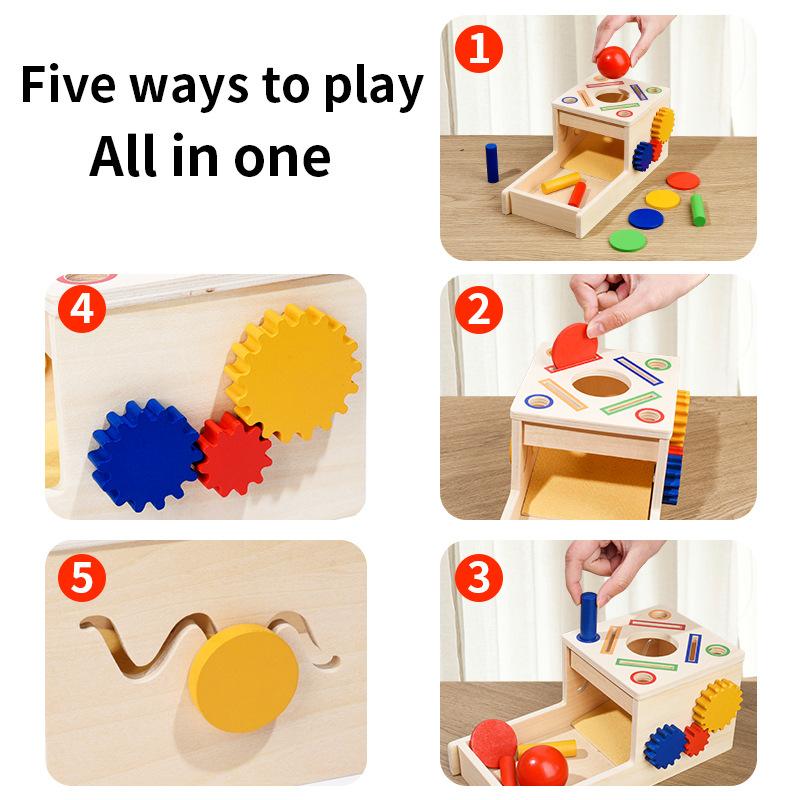 Cpc Ce Montessori Coin Box Multifunctional Early Childhood Education Children Building Block Color Matching Permanent Target Box Wooden Toys