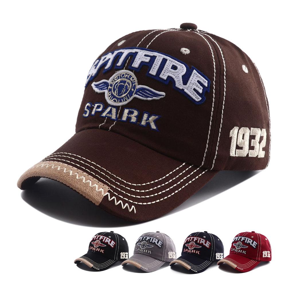 Yto Household Items Women's Spark 1932 Washed Cotton Baseball Cap Fashion Casual Snapback Hat Vintage Do Old Visor Hats For Men Embroidered Letter Print Cm