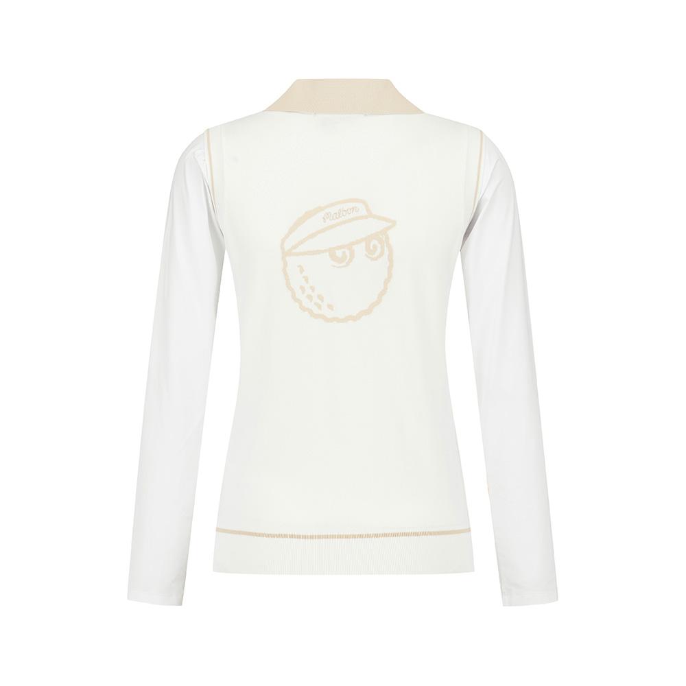 MALBON GOLF Women'S Cooling Sleeve Hybrid Knit White (Woman)