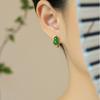 Gourd Ear Buckle Old Material Spinach Green Apple Green High-end Light Luxury Jade Earrings Jewelry