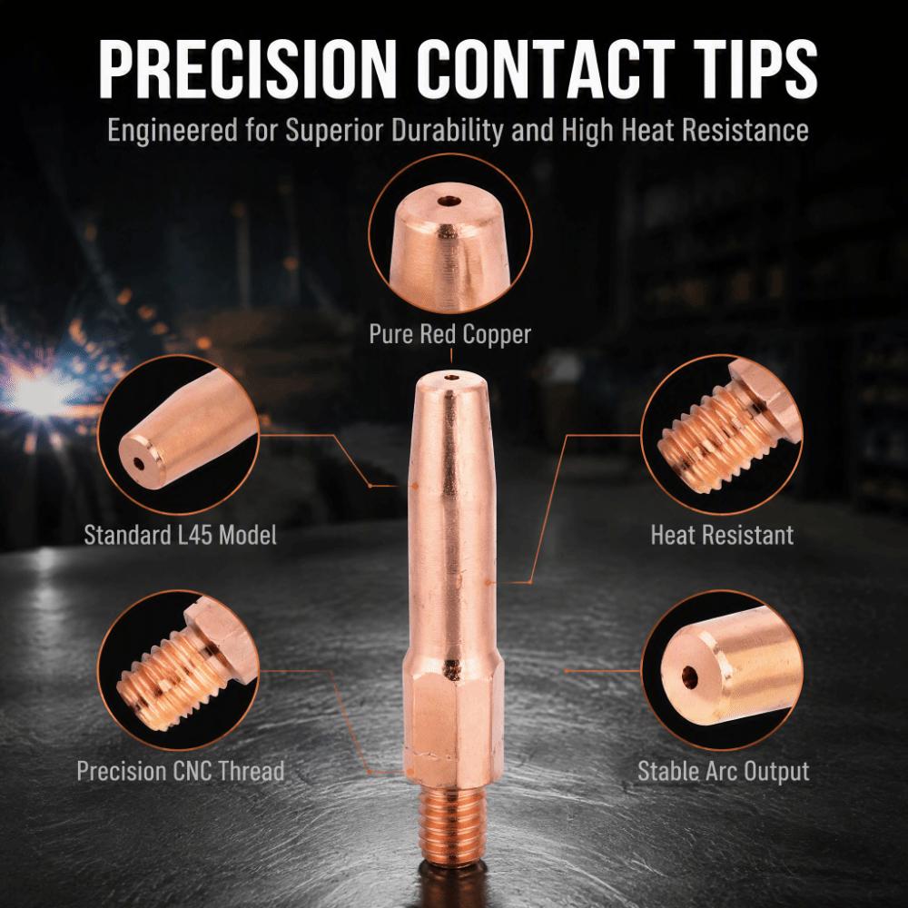 10pcs 0.8mm Welding Torch Tips Copper Conductive Nozzle  For Plasma Cutting Torch