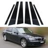 6pcs Fit For BMW 7 Series E65 E66 2001 2002 2003 2004 2005 2006 2007 2008 Door Trim Pillar Posts Glossy Black Window Decorative Cover