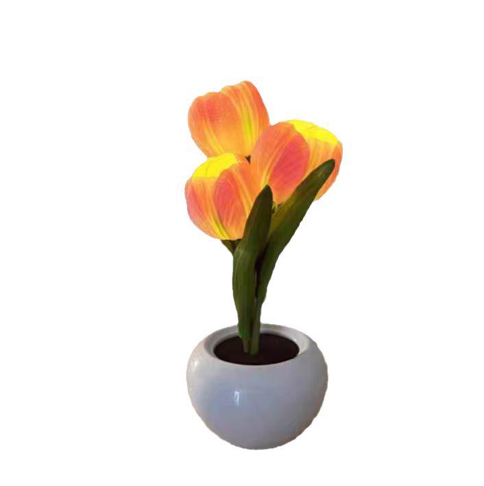 LED Tulip Night Light - Simulated Flower Bouquet for Bedroom Decor and Creative Father's Day Gift