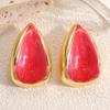 New Water Drop Enamel Oil Drop Earrings Fashion Light Luxury High Sense Women's Earrings Versatile Ear Jewelry