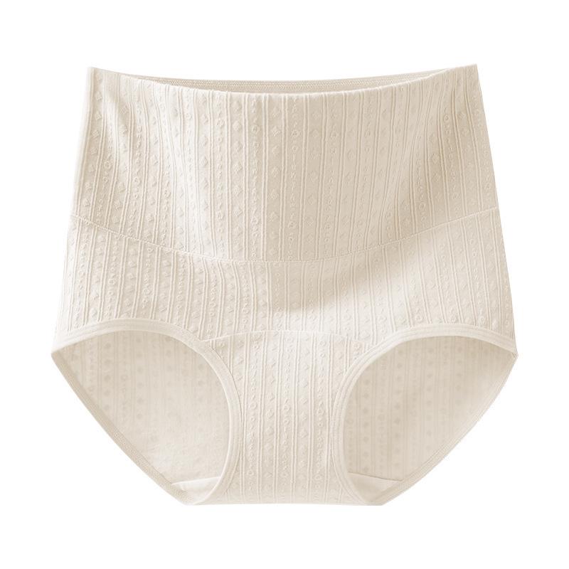 

High-Quality Plus Size Women s High-Waisted Briefs - Pure Cotton Jacquard, Extended Crotch, A-Class Comfort. L (80-120 jin)