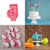 Birthday Molds Bowknot Number Molds Silicone Molds for Cake Decorations X3UC
