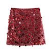 Women's Multi-colored Sequined Hip Skirt Mini Sexy Skirt